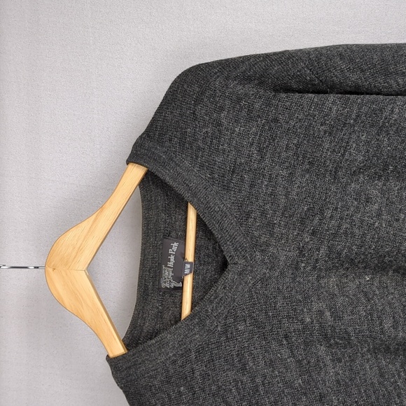 VINTAGE Men's Hyde Park V-Neck Wool Blend Gray Sweater Medium - Picture 4 of 4